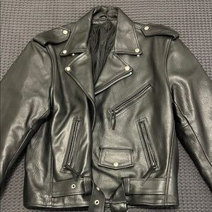 Classic Black Leather Biker Jacket